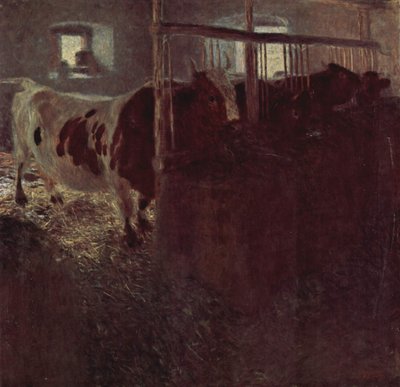 Cows in the Stable by Gustav Klimt